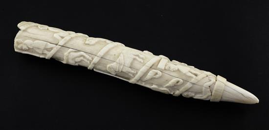 A late 19th / early 20th century West African tusk carving, Loango Coast, 11in.